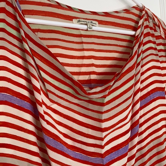 Madewell Striped Red and Cream Silk Dress - Picture 5 of 14